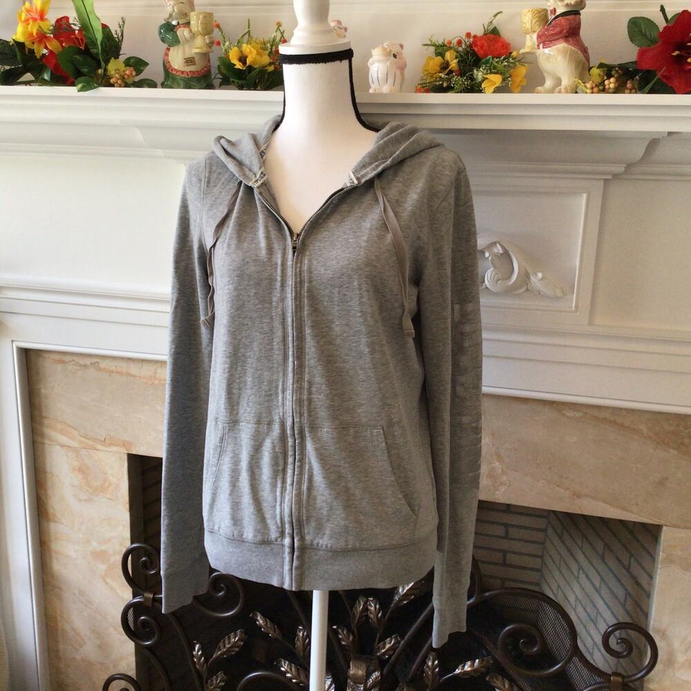 Pink Victoria's Secret Gray Hoodie Sz L